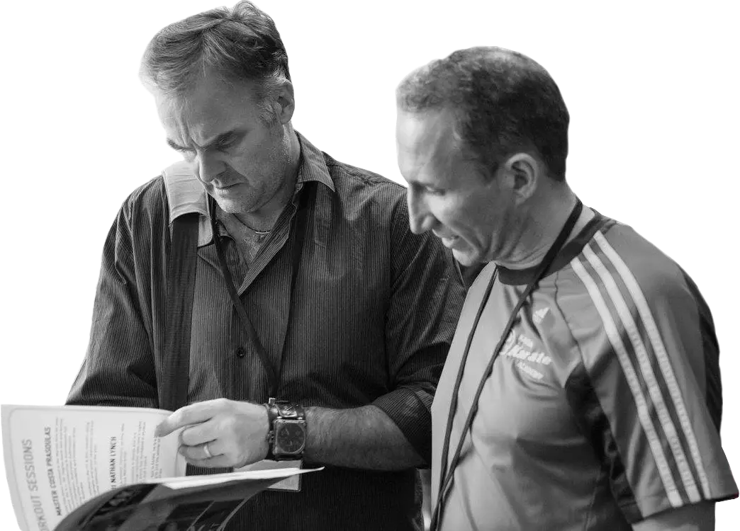 Paul Veldman coaching a martial arts business owner